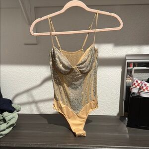 Nude rhinestone Bodysuit